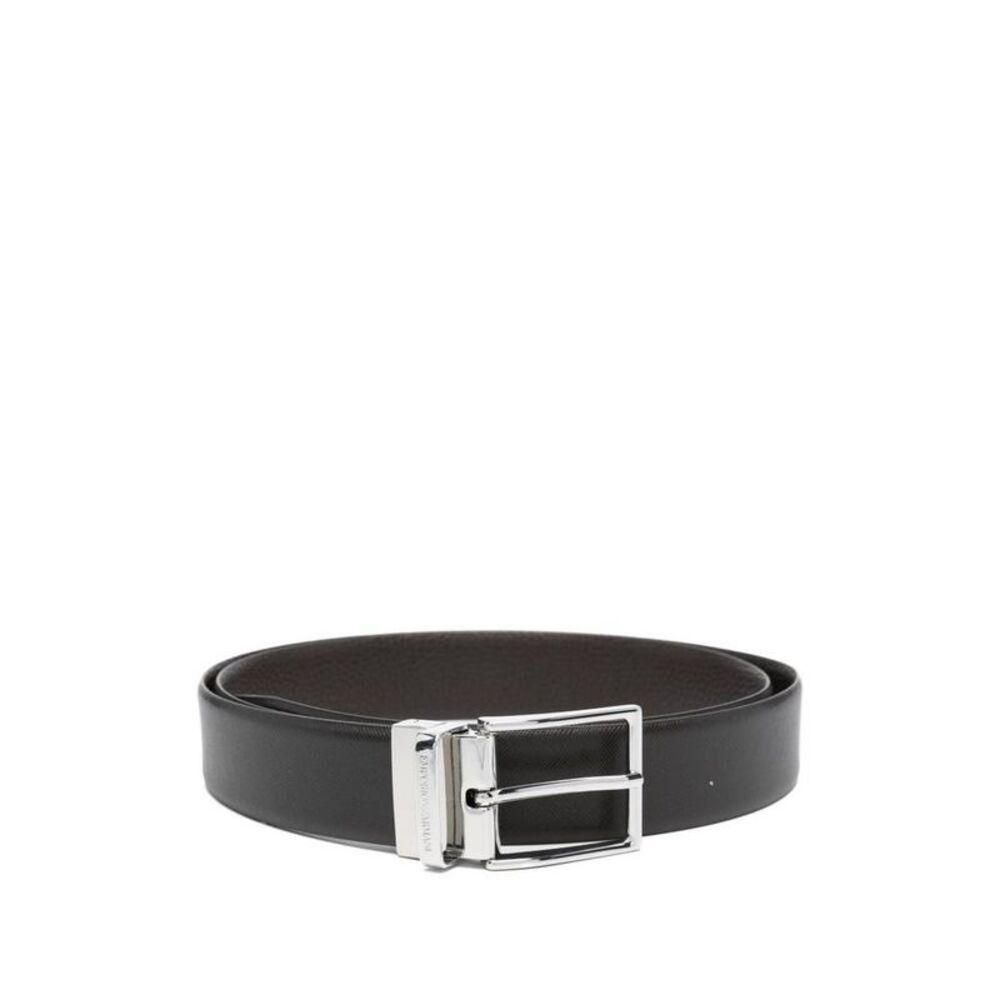 EMPORIO ARMANI Reversible Leather Belt with Buckle Men BROWN Belts